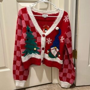NWT Christmas Sweater Cardigan
